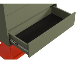 Комод Изи 80x91 Оливковый/Оранжевый