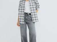 Рубашка из жатого хлопка, Серый