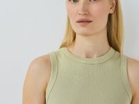 Базовая майка в рубчик, Зеленый