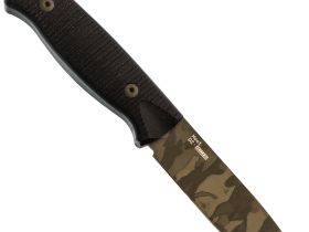 Охотничий нож Hot Knife Hoot, сталь D2 cerakote camo, рукоять черная микарта