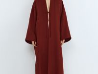 Кимоно на завязках из вискозы и льна, Оранжевый