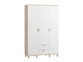 Распашной шкаф Пронто 3-130x210 Береза/Белый