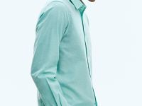 Рубашка из хлопка с отложным воротником