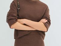Джемпер плотной вязки, Коричневый
