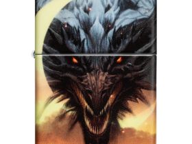Зажигалка ZIPPO Dragon Design с покрытием Glow In The Dark Green, латунь/сталь, черная, 38x13x57 мм