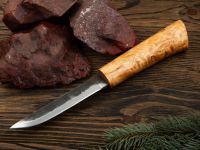 Туристический нож Ханты-Манси, сталь Х12МФ, рукоять карельская береза