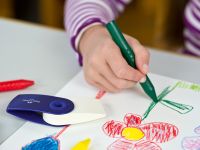 Набор мелков восковых Faber-castell "Grip" 12 шт трехгранные стираемые