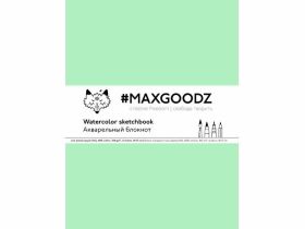 Скетчбук для акварели Maxgoodz "Aquarellebook Light" 18х27 см, 12 л, 300 г, хлопок, Алый