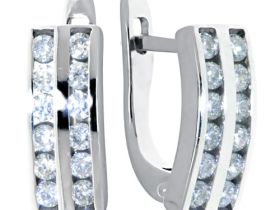 Серьги из белого золота с бриллиантами э0901сг02130300