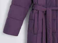 Стеганое утепленное пальто с капюшоном