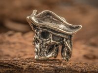 Бусина для темляка Пират в треуголке, мельхиор