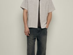 Рубашка с коротким рукавом в полоску