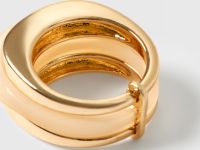 Кольцо с искусственным кварцем, Золотой