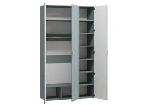 Распашной шкаф Луми 3-136x242 Серо-зеленый