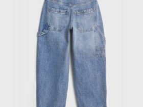 Объёмные джинсы Baggy для девочек, Голубой