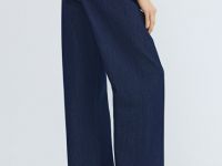 Тонкие прямые джинсы с эластичным поясом, Синий