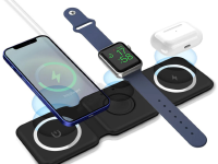 Беспроводное зарядное устройство Mutural T05 Magnetic Foldable 3 в1 15W (черный)