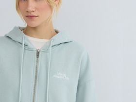 Толстовка на молнии с вышивкой, Зеленый