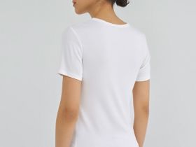 Приталенная футболка в рубчик, Белый