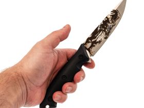 Туристический нож Honor Ranger, сталь D2 с гравировкой, рукоять черный G10