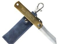 Нож складной Nagao Higonokami, сталь AoGami, рукоять латунь, с чехлом