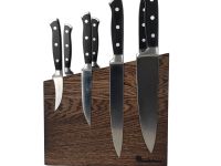Подставка настольная магнитная для 8 ножей Woodinhome KS004SOB, дуб, коричневый