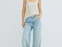 Вязаная майка с пайетками, Серебряный