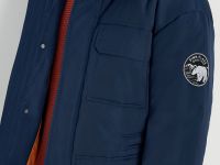 Пуховое пальто с накладными карманами