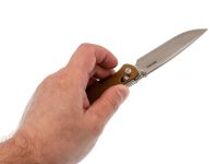 Складной нож SRM Terrier 258L-GW2, сталь 140Cr, рукоять песочный G10