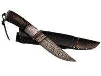 Авторский нож Сварог, сталь мозаичный дамаск, подарочная шкатулка