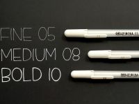 Ручка гелевая GELLY ROLL #05 белая, тонкий стержень