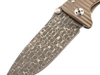Нож складной LionSteel SR1DI G, сталь дамаск, рукоять титан