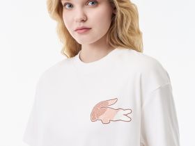 Женская футболка Lacoste из хлопка