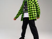 Рубашка текстильная с капюшоном из трикотажа для мальчиков