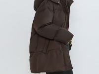 Пуховик с натуральным утеплителем, Коричневый
