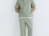 Поло с имитацией второго слоя, Зеленый