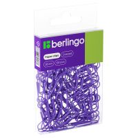 Скрепки Berlingo 28 мм, 100 шт, цветные, ПВХ упак., европодвес, фиолетовые