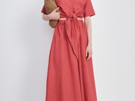 Юбка изо льна и хлопка