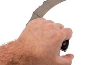 Нож Barmaley Knives Grim Серп серрейтор, сталь Aus-10 Co, рукоять G-10 черная