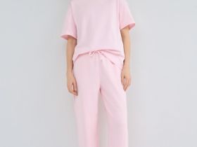 Футболка оверсайз из плотного хлопка, Розовый