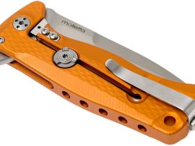 Нож складной LionSteel SR22A OS Mini, сталь Uddeholm Sleipner® Satin Finish, рукоять алюминий (Solid®), оранжевый
