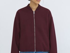 Бомбер из пальтовой ткани, Фиолетовый