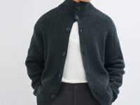 Кардиган с содержанием шерсти, Серый