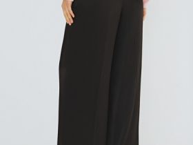 Широкие атласные брюки, Коричневый