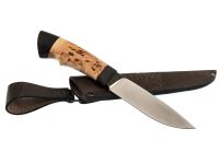 Охотничий нож Кулик, сталь Х12МФ, рукоять карельская береза/граб