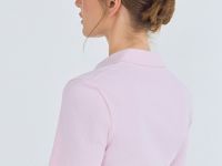 Поло в рубчик с коротким рукавом, Розовый