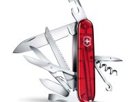 Нож перочинный Victorinox Huntsman, сталь X55CrMo14, рукоять Cellidor®, полупрозрачный красный, 15 функций, 91мм