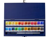 Набор акварели "Белые Ночи" 24 шт х 2,5 мл, кисть, синее дерево