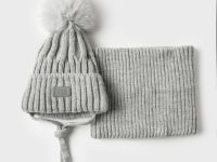 Комплект детский трикотажный для мальчиков: шапка, снуд