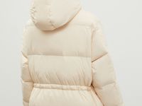 Пуховик с капюшоном и талией на кулиске